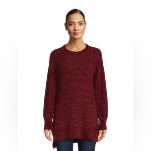 Time and Tru Women's Chenille Crew Neck Tunic Sweater